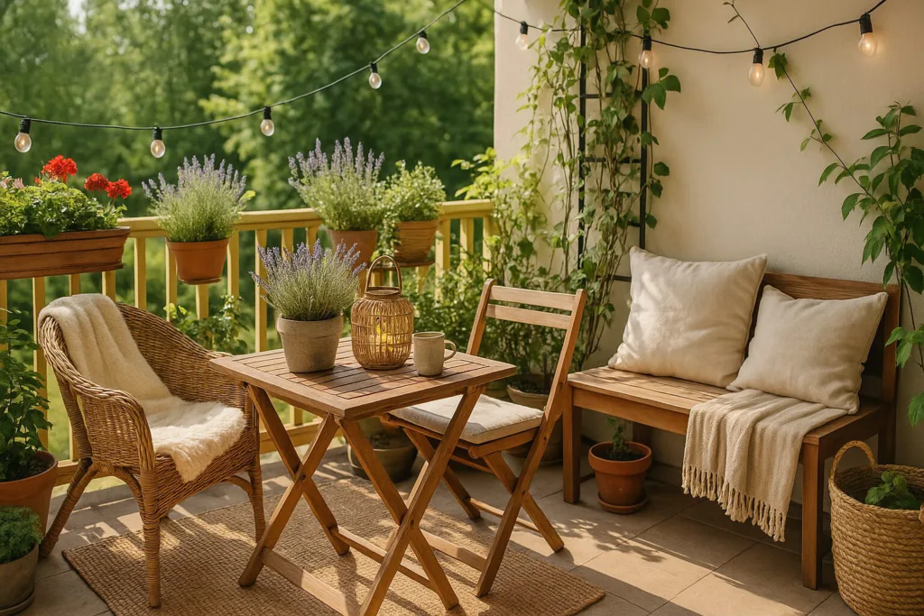 Balkon und Garten gemütlich einrichten
